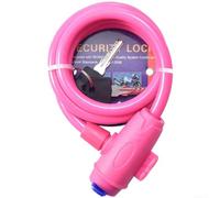 Cable de bloqueo de bicicleta resistente de 1,2 m antirrobo (rosa-1,2 m) | 1,2 m de longitud, fácil transporte, se enrolla de forma compacta, se adapta a alforjas de mochila, escuela de equitación de