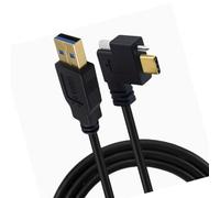 Cable de bloqueo USB C industrial izquierdo y derecho con fijación de tornillo para transferencia de datos estable de cámara, componente de PVC