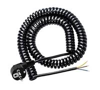 Cable de bobina reemplazable de calibre europeo de 2/3/5 m, 250 V, 16 A, extremo de enchufe macho con contacto a tierra, cable de extensión de 6 cm for electrodomésticos(5m black)