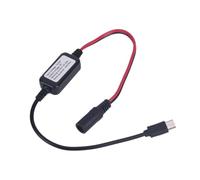 Cable de carga 12-24 a tipo C | Entrada hembra de 5,5 x 2,1 mm, cable convertidor de 5 V, 3 A, 15 W, diseño corto de 40 cm, para escritorio de coche