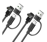 Cable de Carga 2 en 1 USB-C y USB-A para Reloj Deportivo 1M Pack de 2, Cargador Compatible con Garmin Fenix 8 7 6 5 Series, Forerunner 965 955 945 255 245 45, Compatible con Venu Epix Instinct Vivoac