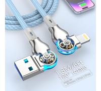 Cable de carga bidireccional de 90 grados para iPhone, cable de carga Lightning giratorio de 180° en ángulo izquierdo y derecho, cable de carga de sincronización de datos de alta velocidad para iPhone