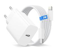 Cable de carga certificado MFi para iPhone, cargador rápido original de 20 W para iPhone 14 Pro Max, 13 Plus, 12, 11, SE, X e iPad, adaptador de alimentación USB-C, cargador rápido 3 M de nailon