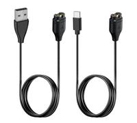 Cable de carga compatible con Garmin Instinct/Vivoactive/Venu/Fenix, 2 unidades USB-A y Tipo-C 1m, cargador rápido reloj inteligente, ligero y fiable portátil para casa, oficina de viaje