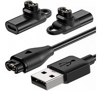 Cable de carga compatible con relojes Garmin con adaptador de cargador USB C de 2 puertos, cable de carga de 1 metro (3,3 pies) compatible con Garmin