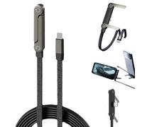 Cable de carga con soporte, cable de carga 2 en 1 con soporte invisible, 240 W Invisible Holder Charger Cable con soporte, 1,5 m, soporte para teléfono móvil integrado, cable USB-C para smartphones