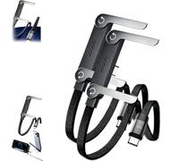 Cable de Carga con Soporte Invisible 2 en 1, Cable de Carga con Soporte Invisible, Cable de Carga rápida Trenzado de 240 W, diseño Trenzado Tipo C, for Juegos, Viajes de Oficina