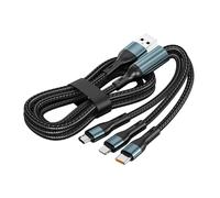 Cable de carga de 120 W, cable de datos trenzado, tres en uno, carga súper rápida para coche, uno a tres, Huawei universal_M
