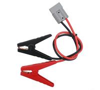 Cable de carga de 50 A, 10 AWG con 2 terminales de cocodrilo, cable de batería de 55 cm para coche de 12 - 24 V CC para autocaravana barco, conector de corriente robusto para carga rápida y arranque