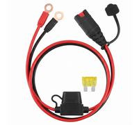Cable de Carga de Batería 16AWG 53cm Compatible con NOCO M6 Fusible 20A | Conector Estanco IP67, Terminal de Ojal M6, Vaina de PVC, Conexión Rápida Macho y Hembra para Moto o Coche