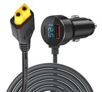 Cable de carga de coche con pantalla digital XT60 12V/24V 60W cable de extensión de alimentación con salida de 5 A para batería de almacenamiento de energía, vehículo de PVC para cargador para uso en