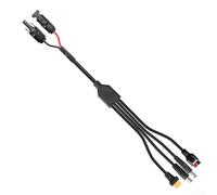 Cable de carga de panel solar para centrales eléctricas, adaptador fotovoltaico 4 en 1 de 14 AWG con conectores xt60 DC8 mm DC5.5 x 2.1 mm y 45 A, 1.2 m compatible con sistemas de 100 W-1000 W