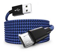 Cable de carga micro USB de 1,8 m compatible con controlador PS4, cable de datos de sincronización de energía de nailon trenzado compatible con PlayStation 4 Slim Pro, Xbox One S X, Kindle