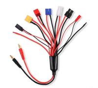 Cable de carga multifuncional para baterías LiPo con conector banana de 4,0 mm y adaptador XT60, cable de silicona de 30 cm resistente al calor para modelos RC Drones Coches (8 en 1 4.0 banana head)