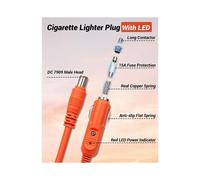 Cable de Carga para Coche 14AWG Mejorado para Accesorios de la Estación para Jackery Explorer, Cable de Cargador de CC para Encendedor de Cigarrillos