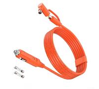 Cable de carga para coche de 14 AWG 2 m con dos fusibles de 15 A, proporcionando una transferencia de energía constante y para estaciones eléctricas portátiles y vehículos al aire libre (naranja