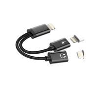 Cable de carga para iPhone, auriculares 2 en 1, adaptador doble Lightning jack, divisor Apple MFI AUX a cargador rápido, conector Fast Charger Audio Fuente de alimentación Accesorios para 14 13 12 11