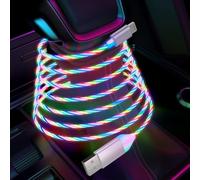 Cable de carga para iPhone con luz LED, cable RGB, certificado MFi, carga rápida y sincronización, adaptador de cargador de Apple para iPhone 14, 13, 12, 11 Pro Max, XR, X, XS, 8
