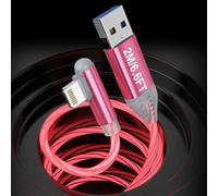 Cable de carga para iPhone luminoso con luces LED, certificado MFi Cable de carga y sincronización RGB LED rápido, adaptador de carga brillante para iPhone 14 13 12 11 Pro Max XR X XS 8 7 iPad Air 2