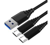 Cable de Carga Para Mando Nacon Playstation 4/PS4 Slim/PS4 Pro/DualShock 4 - Para Xbox One/One S/One Elite/One X, Trenzado de Nylon Cargador Micro USB 3M 2 Pack Carga Rápida y Sincronización
