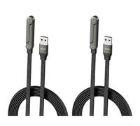 Cable de carga rápida 2 en 1 de 240 W con soporte para teléfono móvil, cable de carga de 1,5 m para smartphone y tableta, diseño lateral para visión manos libres (240 W A-C (2 piezas)))