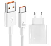 Cable de carga rápida, bloque cargador con | USB tipo C 66W Cargadores de pared rápidos, protección de seguridad, cables de datos 6A, teléfono conjunto para