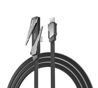 Cable de carga rápida de 1,2 m para smartphone y tablet de 240 W | Función dual, soporte integrado, visión manos libres, carga rápida, compatible con teléfonos inteligentes