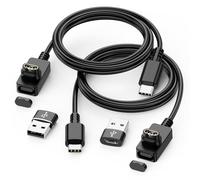 Cable de carga rápida para Garmin Fenix 8/7/7 Pro/7X/7X Pro/6 Pro/6X/6X Pro | Forerunner 965 255 245 165 55 45 955 265,Instinct 2,Vivoactive/Swim 2/Epix Pro,con tapón y adaptador USB-C a USB-A,2 pack