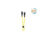 Cable de carga rápida PD60W USB-C a USB-C de 0,25 m, compatible con Samsung y iPhone 15/16 (Amarillo)