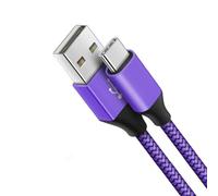 Cable de carga rápida USB C de 60 W - 2 m USB A a USB C de nailon trenzado - USB-C cargador para Samsung Galaxy S24/S23/S22/S21/S20/S10/Note 10/9 Android Mobile phones IPad Macbook Xbox PS5 Switch