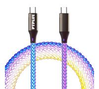 Cable de carga RGB USB C a USB C, PD de 60 W, cable de carga rápida de 1 m, cable de luz LED tipo C a tipo C para iPhone 15/15 Pro/15 Pro Max, Samsung Galaxy S23/S22/S21+, Huawei, Pad y portátiles