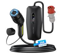 Cable de carga tipo 2 Schuko 11 kW 16 A 5 m EV cargador, potencia fija de 16 A, indicador de estado LED, cable de carga móvil para coche eléctrico, cable de carga de emergencia para el modelo Y/3 ID.4