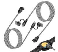 Cable de Carga Tipo C 1.2M para Reloj Compatible con Garmin, Paquete de 2, Adaptador USB-A a USB-C, Compatible con Fenix 8, 7, 6, Forerunner 970, 965, 955, Instinct E 3, 2, Diseño en Ángulo Recto