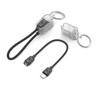 Cable de carga trenzado USB-C con llavero para reloj Garmin (2 unidades) | Para las series Approach,BarkLimiter,D2,Enduro,Epix,Fenix,Forerunner,Instinct,Quatix, Tactix, Venu, Vivoactive,Vivomove, etc