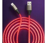 Cable de carga USB-A a Lightning para iPhone [certificado Apple MFi] Cable de carga rápida LED para iPhone 14/13/12/11/XR/XS/X/8, iPad, AirPods, iPod y más (rojo, 4 pies)
