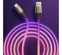 Cable de carga USB-A a Lightning para iPhone [certificado Apple MFi] Cable de carga rápida LED para iPhone 14/13/12/11/XR/XS/X/8, iPad, AirPods, iPod y más (rosa morado, 4 pies)