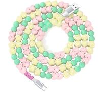 Cable de carga USB A a USB C con cuentas de 6 pies, bonito cable de carga de coche para iPhone 17 16 para jugar en coche, cable de carga tipo C para iPhone 17 Pro Max 16e/iPad/Samsung S26 S25 S24