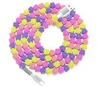 Cable de carga USB A a USB C con cuentas de 6 pies para iPhone 17 16 para CarPlay, cable de carga rápida tipo C para iPhone 17 16 15 Pro Max 16e/iPad/Samsung S26 S25 S24 A16/Android para niñas y