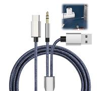 Cable de Carga USB C a Conector Aux de Audio de 3,5mm, 2 en 1 USB Type C Cable Auxiliar Estéreo para Carga de Audio Tipo C a Adaptador de Auriculares de 3,5 mm para iPhone 15 Pro Samsung Galaxy 1,2 m