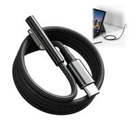 Cable de Carga USB C a Surface 2m, Trenzado en Nylon, Carga Rápida PD 45W (15V/3A), Compatible con Microsoft Surface Pro 7/6/5/4/3, Surface Laptop, Surface Go, Book (Requiere Cargador PD)