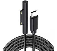 Cable de Carga USB C Compatible con Microsoft Surface Pro 3/4/5/6/7 Go 2, Book 1/2 Laptop 1/2, 2.0M Trenzado de Nailon, Funciona con Cargador USB-C PD 45W 15V 3A