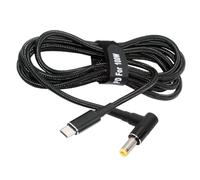 Cable de carga USB-C de 100 W y 20 V de entrada a CC de 5,5 x 2,5 mm con salida PD de 65 W compatible con QC PD tipo C para ordenador portátil