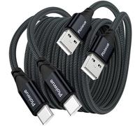 Cable de carga USB C de 2 m + 3 m, 2 unidades, tipo C, carga rápida, cable de nailon trenzado para Huawei P30 P20 Google Pixel Xiaomi Sony Xperia Samsung Galaxy S22 S21 S20 S10 S9 S8 A12 A20e A21s A40