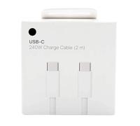 Cable de carga USB-C de 240 W, compatible con iPhone 16/15/14/13/12, Samsung Galaxy S24/S23/S22/S21, Xiaomi, Pixel, Oppo, OnePlus, Realme, iPad trenzado, blanco, 2 m