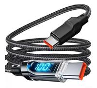 Cable de carga USB-C de nailon para grabadora de video digital Camp Snap CS-8, carga rápida de 120 W con pantalla de alimentación LED, en longitudes de 1 m y 2 m, cable de carga USB C reforzado (tipo