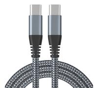Cable de carga USB-C INF de 60 W con carga rápida, compatible con iPhone 15/Plus/Pro Max, Samsung Galaxy S24/S23/S22, Pixel 7 Pro. Color: Gris/2 m.