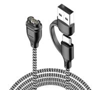Cable de carga USB C para reloj Garmin, 1 m cargador para Garmin Fenix 8 E 7 7X 7S Sapphire Solar, Vivoactive 6 5 4,Forerunner 970 955 570 265 255 165 55 45 - Gris