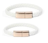 Cable de carga USB C Pulseras de pareja Cargador Cable de pulsera de cuero trenzado Corto Portátil Cable de repuesto de emergencia para Samsung HUAWEI LG Google Android