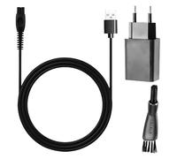 Cable de Carga USB con Adaptador EU para Philips OneBlade, 5V, 2m, Compatible con QP2724/QP2824/QP2734/QP2834/X3001/MG5910/MG7910, Negro