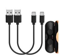 Cable de carga USB corto a USB-C para audífonos Geekria, compatible con Sony WF-1000XM5/1000XM4, LS900N, LinkBuds, INZONE Buds, WF-H800; cable de alimentación de repuesto USB a USB-C (1 ft/30 cm